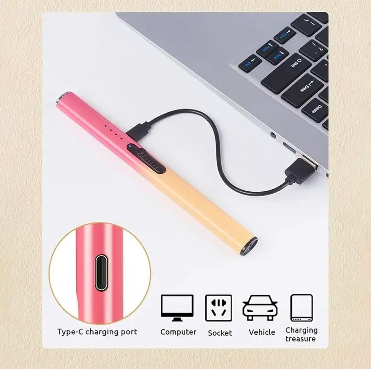 Windproof Electric Candle Lighter: Rechargeable Flameless Arc Igniter