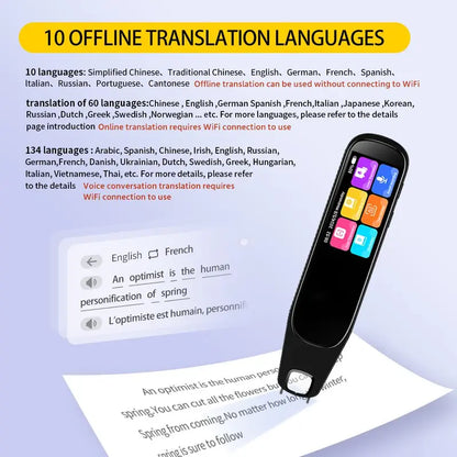 Instant 134-Language Smart Scanning & Voice Translator Pen