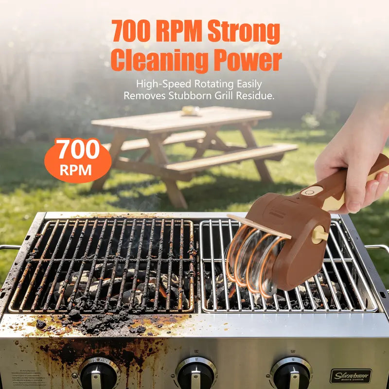 Electric BBQ Grill Brush Cordless Rechargeable Grill Cleaner