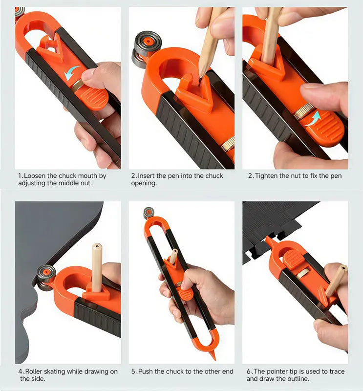 Precision Contour Gauge Profile Tool with Adjustable Lock for Woodworking