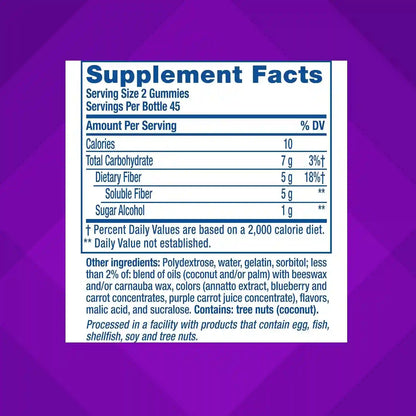Gentle Sugar-Free Prebiotic Fiber Gummies for Effortless Daily Digestion and Peak Gut Wellness