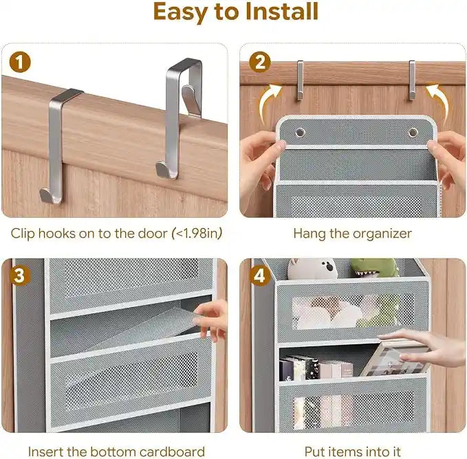 Over-The-Door Organizer – 6-Tier Anti-Tilt Design For 44 lb Heavy-Duty Storage