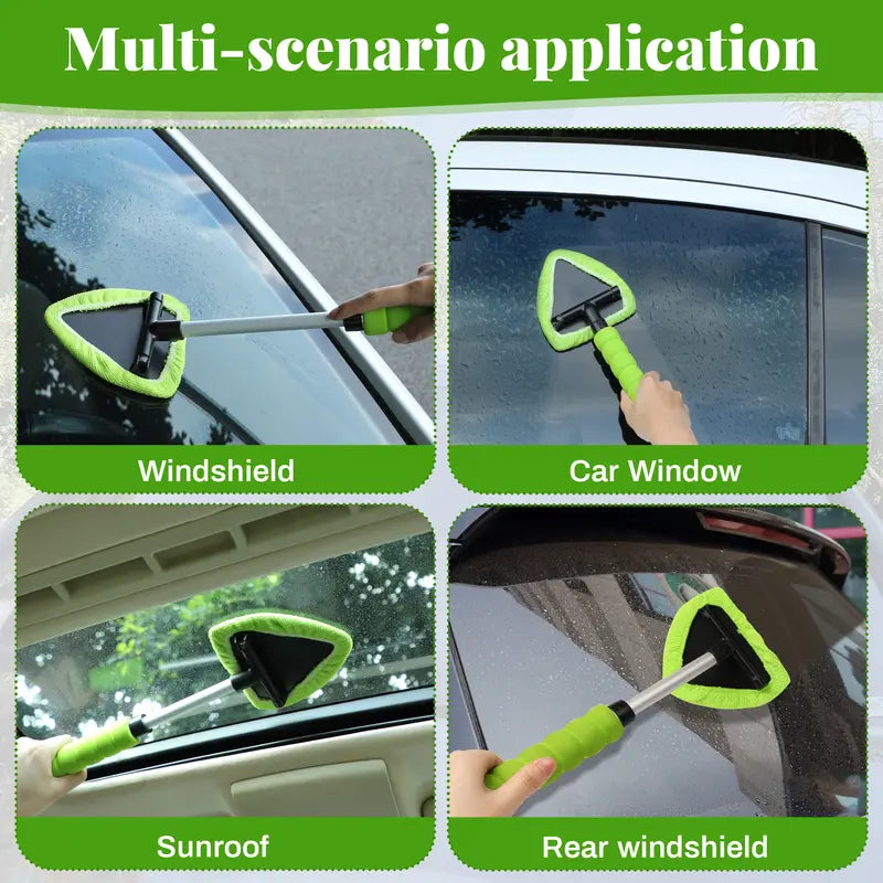 Windshield Cleaning Wand – 180° Pivoting Extendable Handle For Crystal-Clear Safety