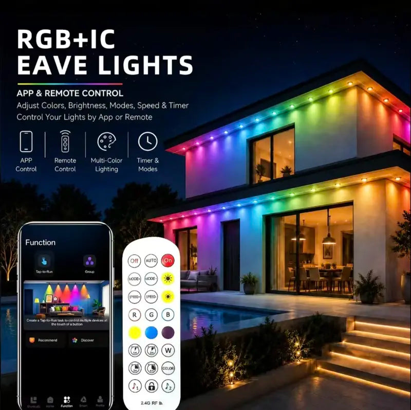 Permanent Outdoor Eave Lights Waterproof Smart Roof Lighting