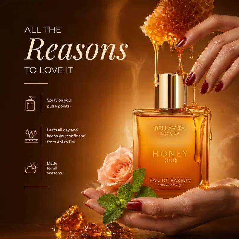 Honey Oud Eau De Parfum – Sweet Honey & Warm Amber Oud For All-Day Unforgettable Impression