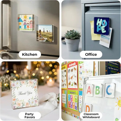 Crystal-Clear Acrylic Magnetic Photo Frames
