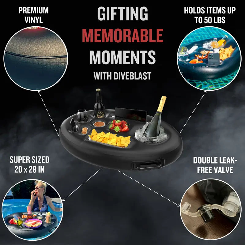 Floating Drink Holder & Snack Refreshment Tray