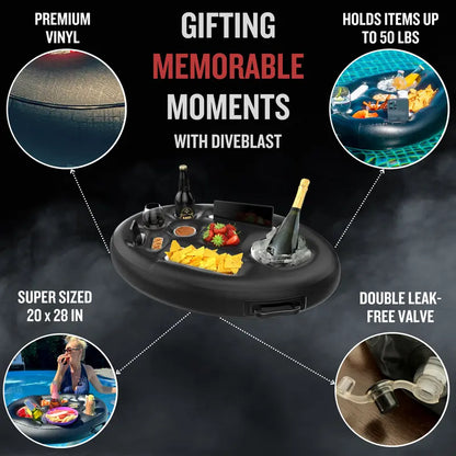 Floating Drink Holder & Snack Refreshment Tray