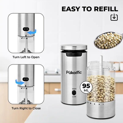 Rechargeable Electric Salt and Pepper Grinder Set