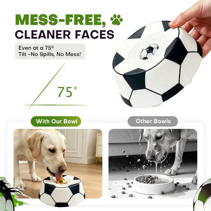 Interactive Soccer Dog Lick Bowl Slow Feeder For Anxiety Relief