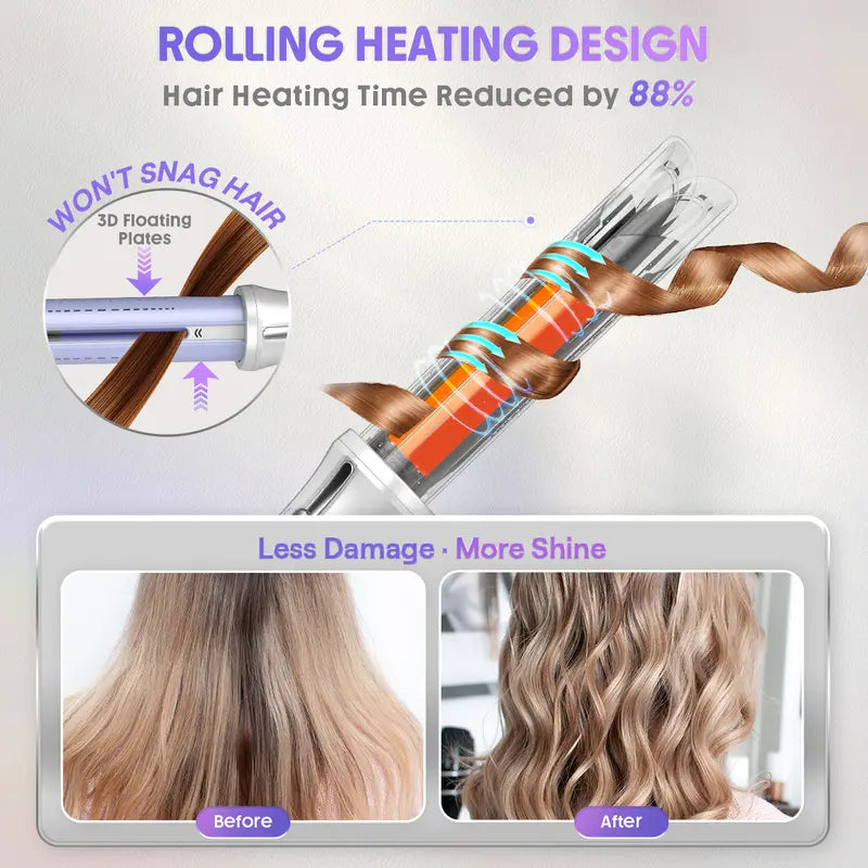 Effortless Auto-Rotating Hair Styler for Salon-Grade Bouncy Curls with Zero Heat Damage