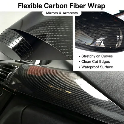 6D Gloss Carbon Fiber Vinyl Wrap Film for Car Interior and Exterior