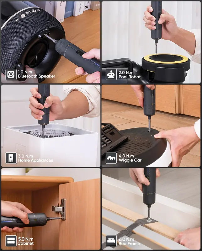 Cordless Precision Electric Screwdriver Set with 7 Torques