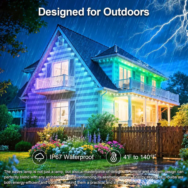 Permanent Outdoor Eave Lights Waterproof Smart Roof Lighting