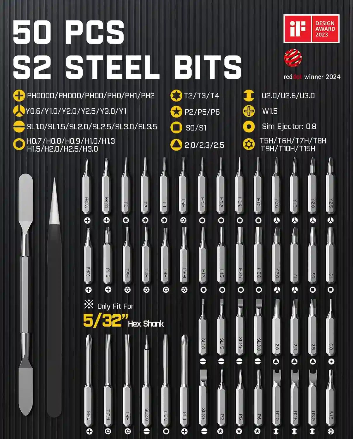 Electric Screwdriver – 50-In-1 Magnetic Bits For Effortless Precision Repairs