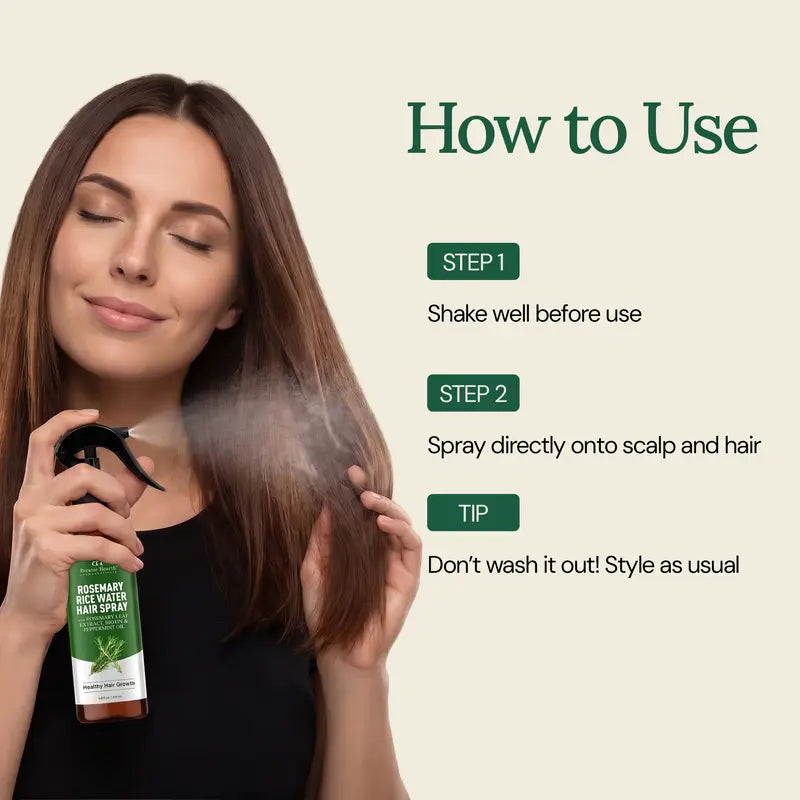 Rosemary Rice Water Spray For Stronger Fuller Hair Growth