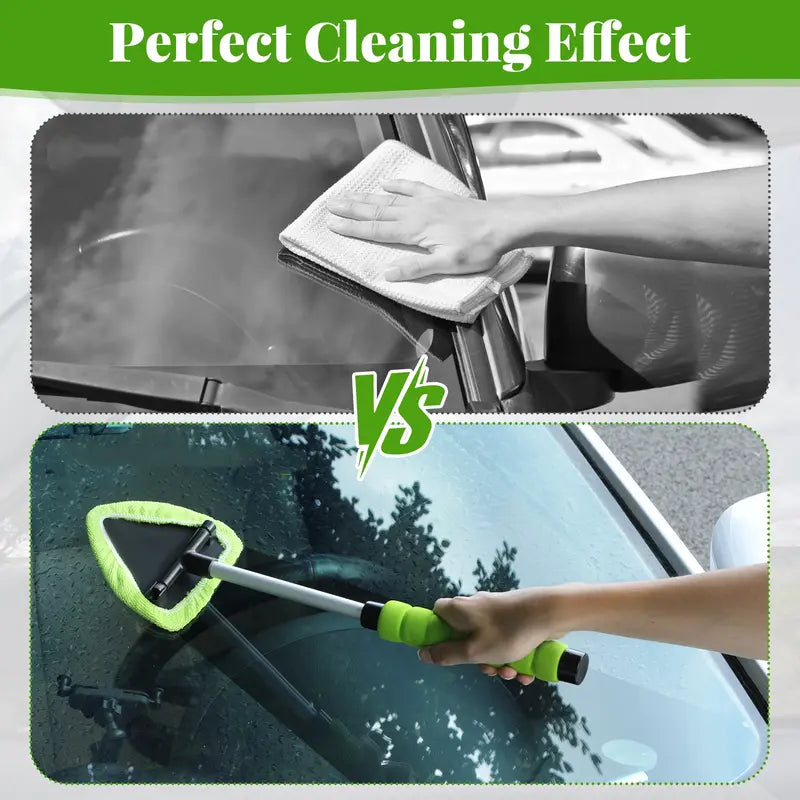 Windshield Cleaning Wand – 180° Pivoting Extendable Handle For Crystal-Clear Safety