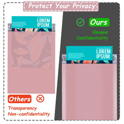 Waterproof Tear-Resistant Pink Poly Mailers Self Sealing