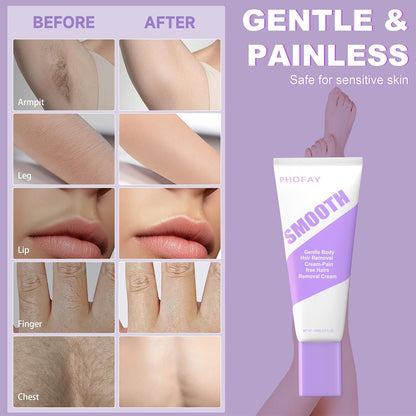 Hair Removal Cream for Men and Women – Gentle Pain-Free Formula For Smooth Sensitive Skin