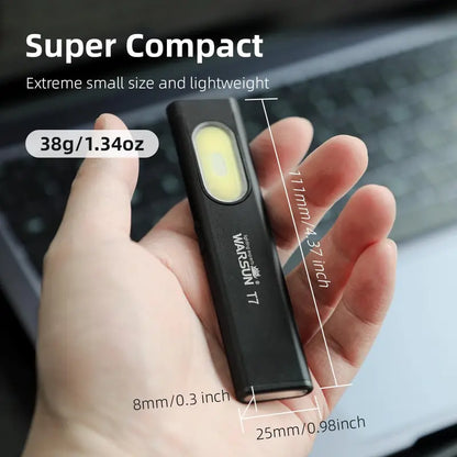 Compact EDC LED Pocket Work Light Rechargeable Flashlight