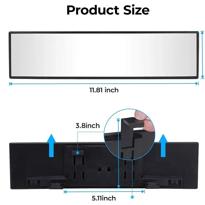Crystal Clear Panoramic Rearview Mirror | 2 Pack per Set