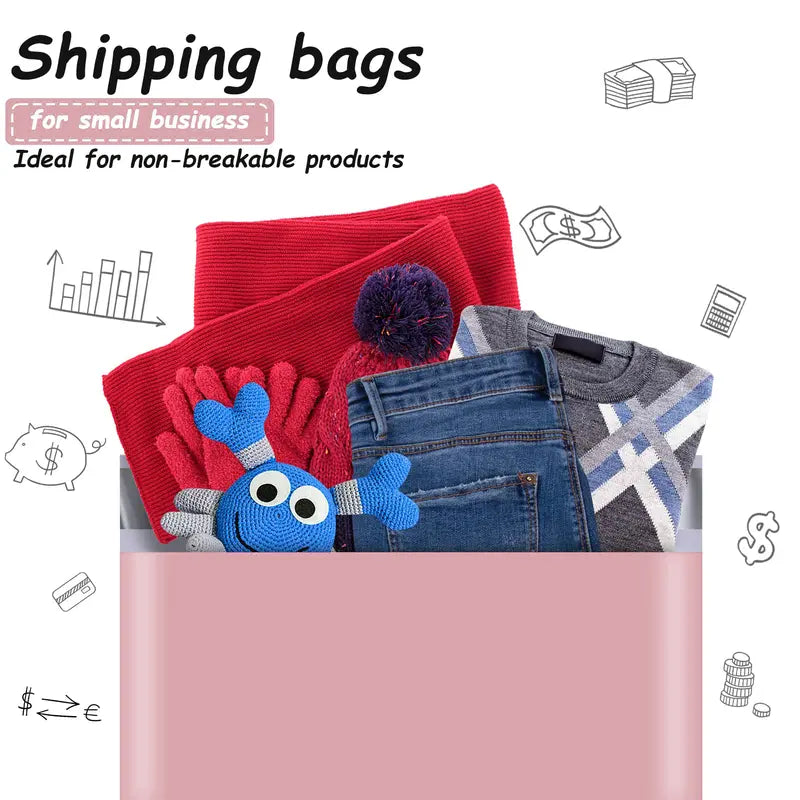 Waterproof Tear-Resistant Pink Poly Mailers Self Sealing