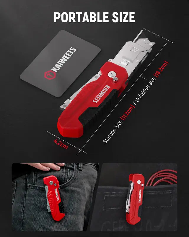 2-in-1 Folding Utility Knife & Razor Blade Scraper Tool
