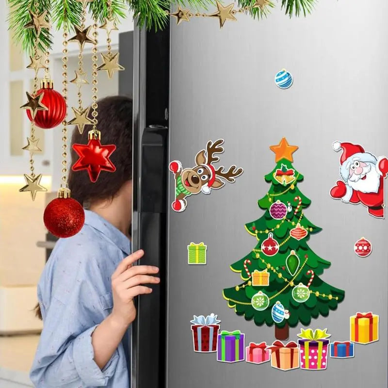 DIY Christmas Refrigerator Magnets Set for Festive Home Holiday Decor