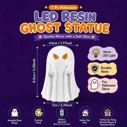 LED Spooky Middle Finger Ghost Figurine Halloween Decor Light