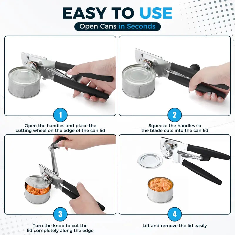 Heavy-Duty Manual Can Opener for Zero Strain