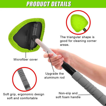 Extendable Windshield Cleaning Tool & Microfiber Car Window Kit