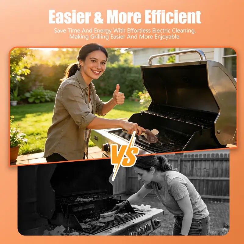 Electric BBQ Grill Brush Cordless Rechargeable Grill Cleaner