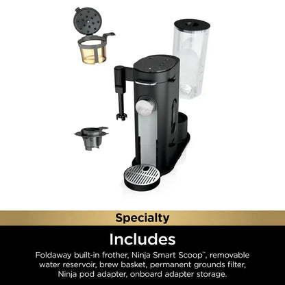 Single-Serve Pods & Grounds Specialty Coffee Maker with Milk Frother