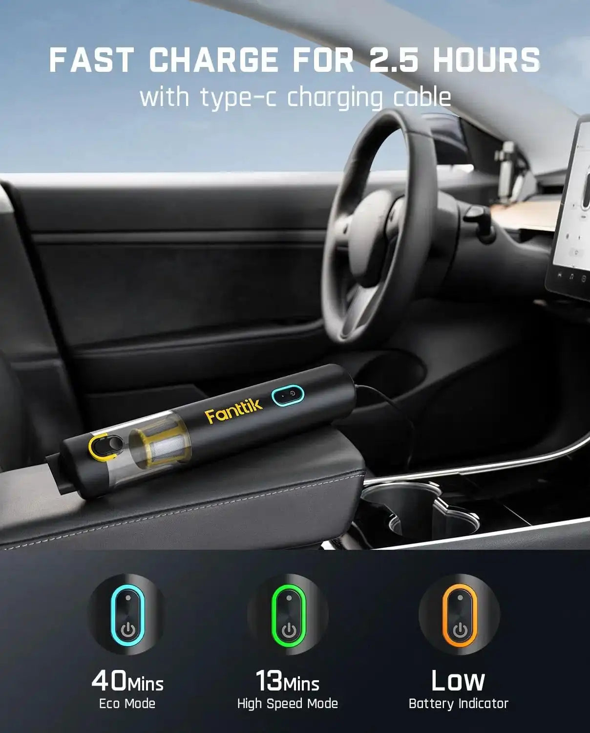 Handheld Cordless Vacuum – 19,000Pa Hurricane Suction For Instant Car & Home Deep Cleaning