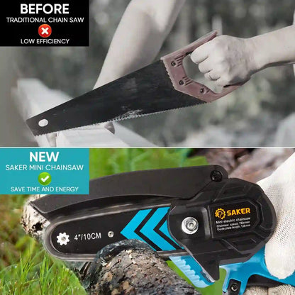 Mini Chainsaw – Ultra-Lightweight Pure Copper Motor For Effortless One-Hand Pruning