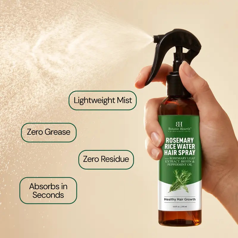 Rosemary Rice Water Spray For Stronger Fuller Hair Growth