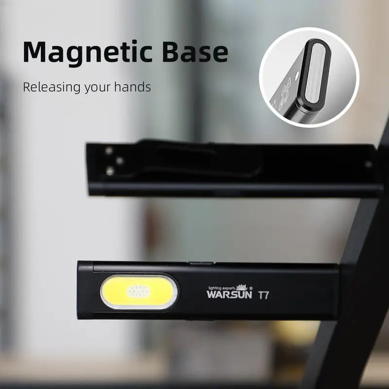 Compact EDC LED Pocket Work Light Rechargeable Flashlight