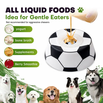 Interactive Soccer Dog Lick Bowl Slow Feeder For Anxiety Relief