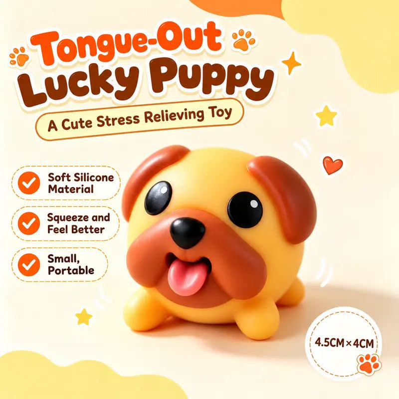Squeeze Away Stress: Funny Tongue-Popping Pug Fidget Toy