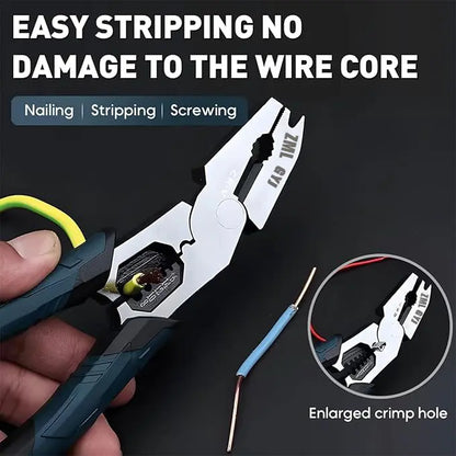 6-in-1 Industrial Multi-Function Wire Stripper & Pliers Tool