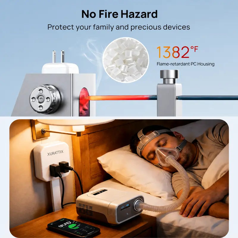 360° Rotating Telescopic Power Outlet Extender with USB Ports