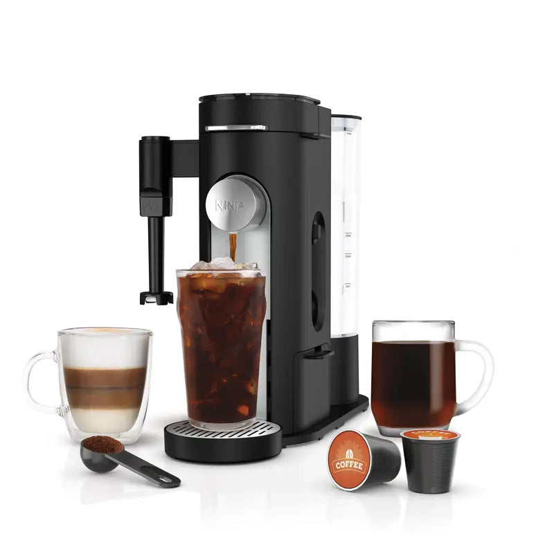 Single-Serve Pods & Grounds Specialty Coffee Maker with Milk Frother