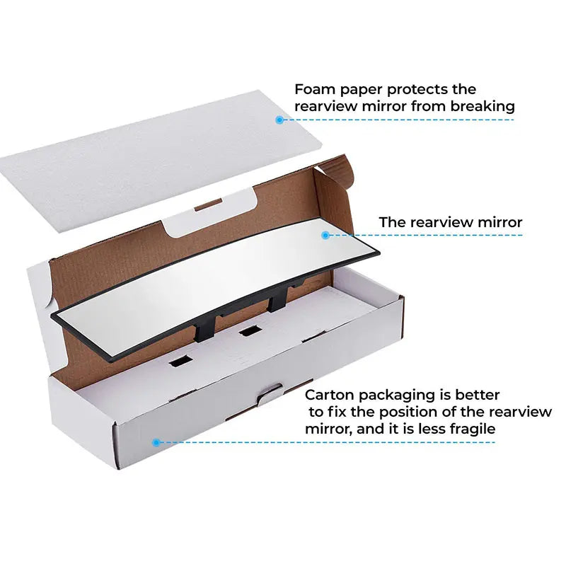Crystal Clear Panoramic Rearview Mirror | 2 Pack per Set