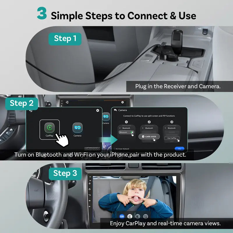 Wireless CarPlay Baby Camera – On-Dash Screen Sync For Safer Driving