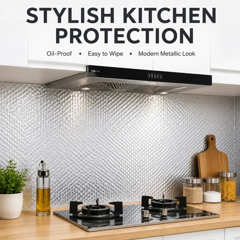 Self-Adhesive Oil-Proof & Heat-Resistant Aluminum Foil Kitchen Wall Sticker | Buy 1 Get 1 Free