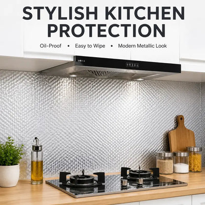 Self-Adhesive Oil-Proof & Heat-Resistant Aluminum Foil Kitchen Wall Sticker | Buy 1 Get 1 Free