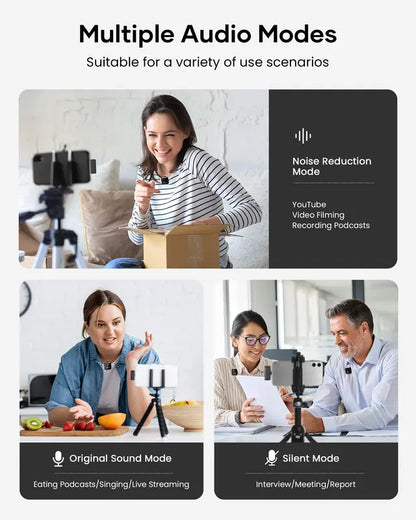 Studio-Quality Wireless Lavalier Microphone with Charging Case