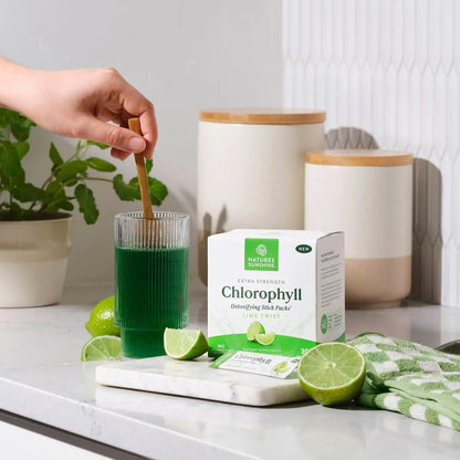 Extra Strength Chlorophyll Lime Twist Stick Packs for Daily Detox Support