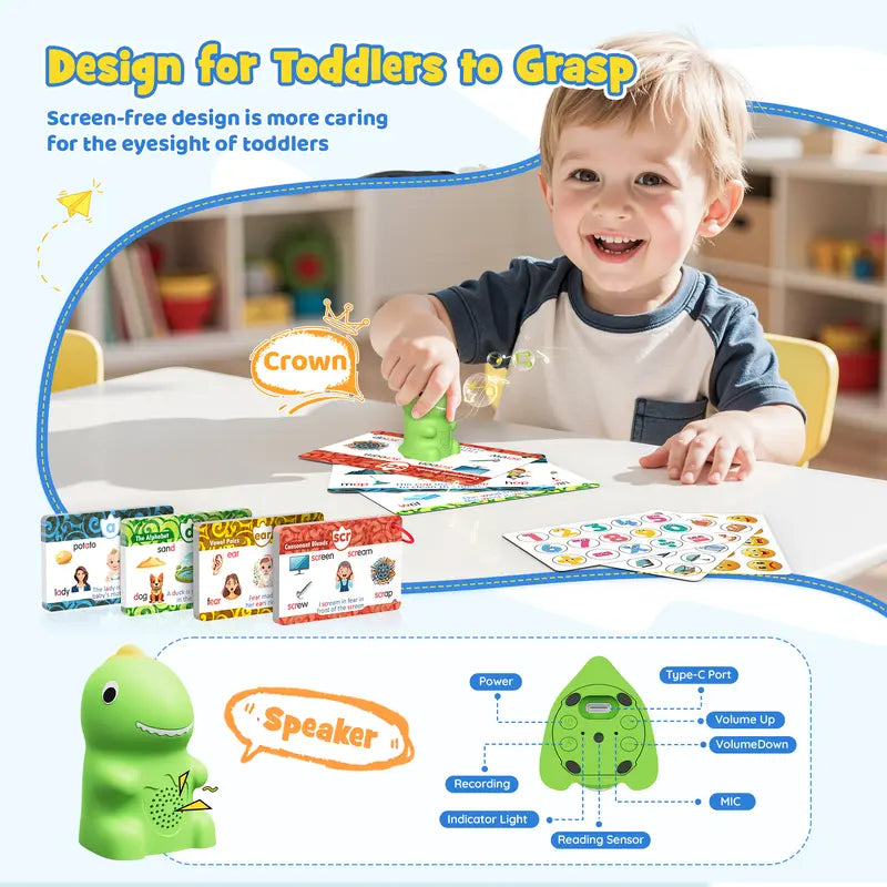 Master 592 Words Fast with Interactive Dinosaur Scanner & Real-Object Learning Stickers
