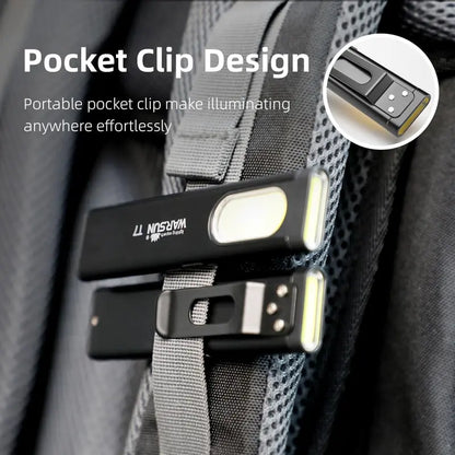 Compact EDC LED Pocket Work Light Rechargeable Flashlight